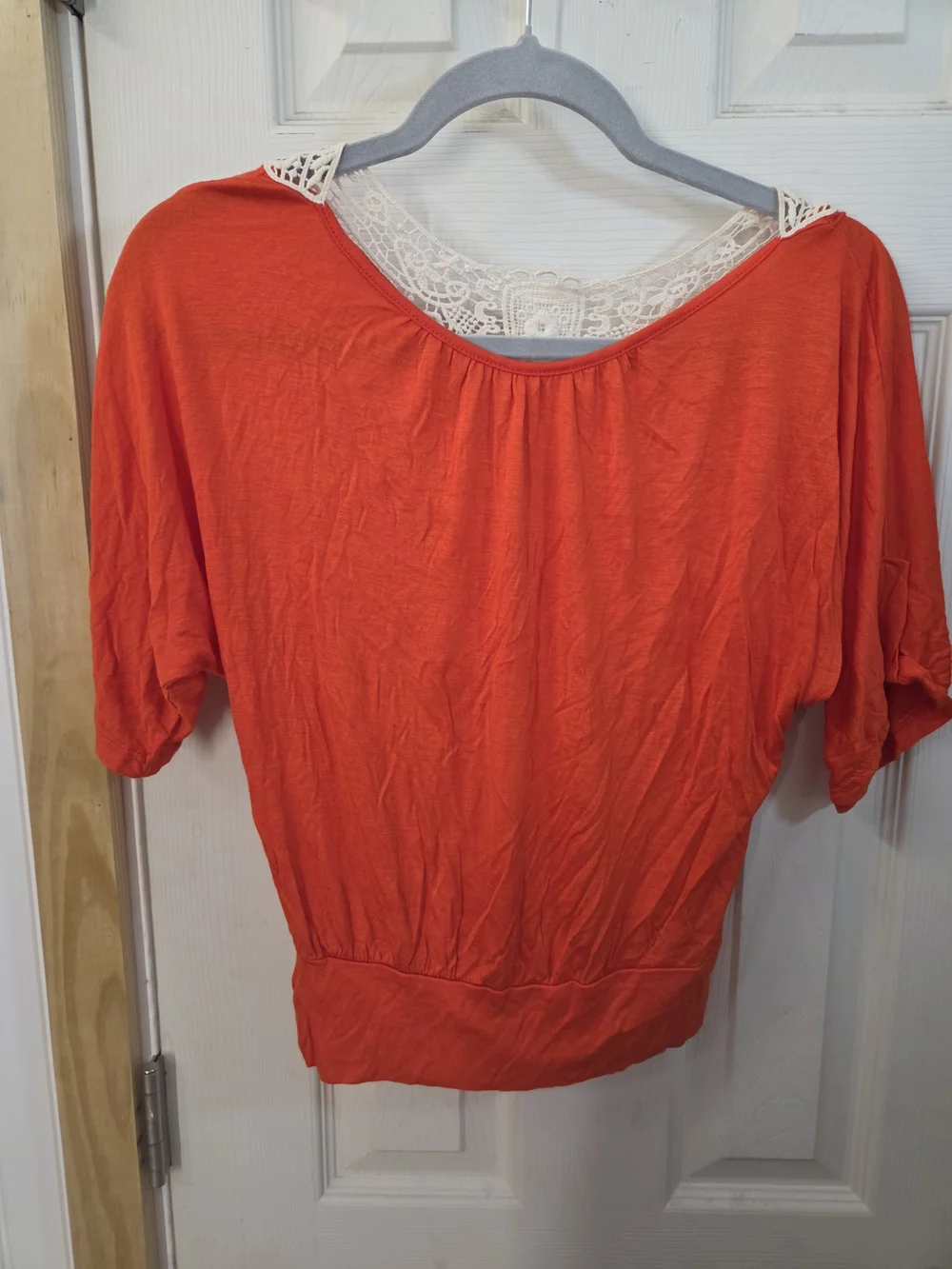 Crochet-Back Dolman Top #0235